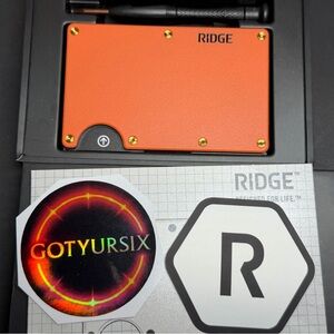 🔥2.0 RIDGE WALLET | BASECAMP ORANGE  w/CUSTOM GOLD PVD SCREWS (NEW)